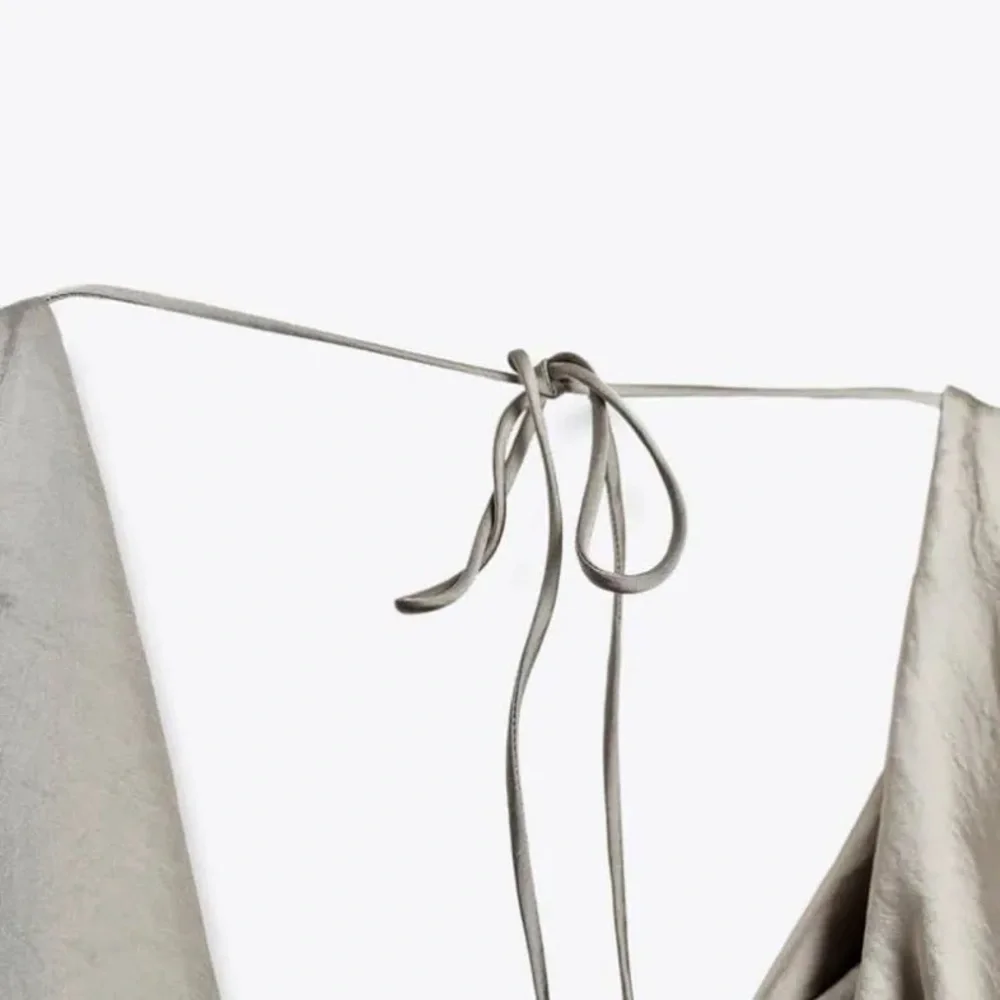 Zara Silver Bronze Satin Dress NWT carolyn bessette-kennedy - Picture 6 of 9